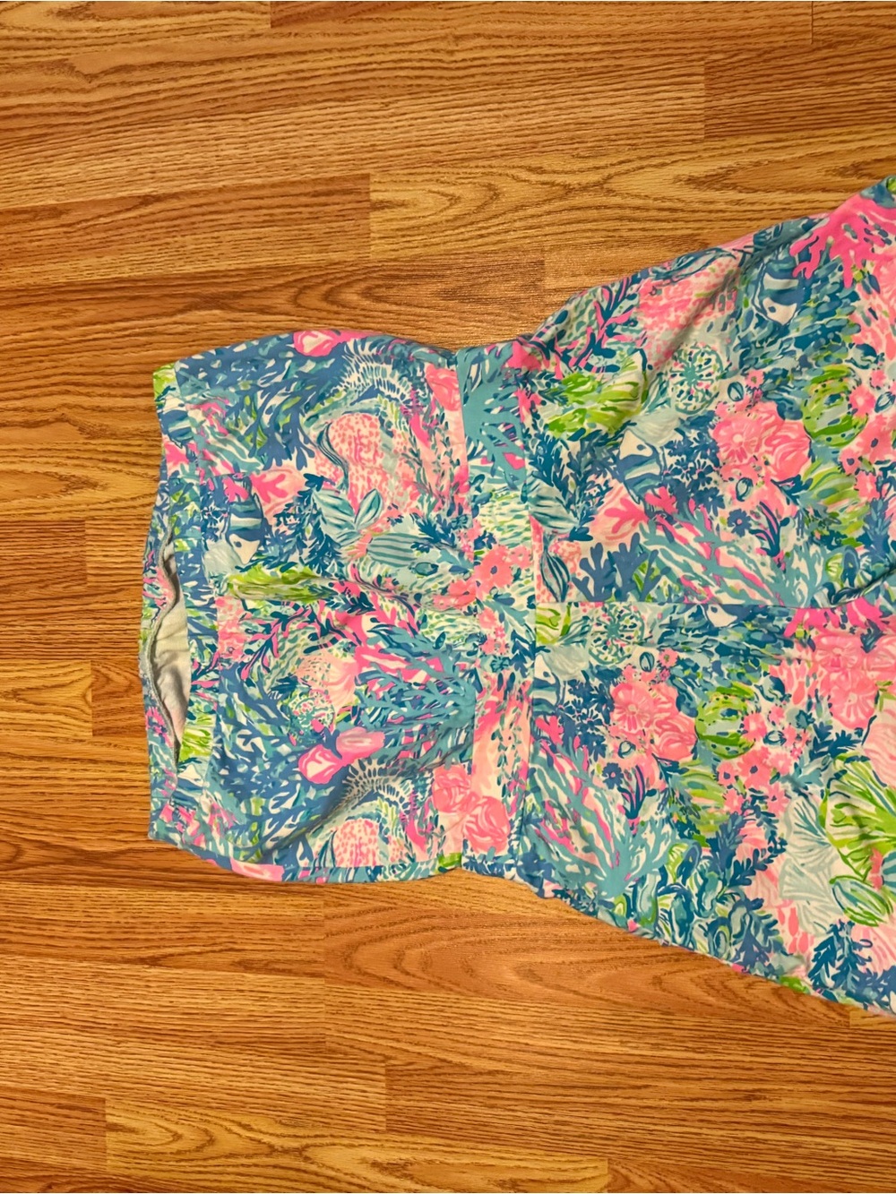 Lilly Pulitzer Strapless Romper in Pink & Blue - Picture 4 of 4